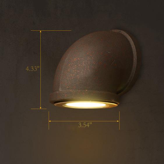 Retro Wrought Iron Pipe 1-Light LED Wall Sconce Lamp