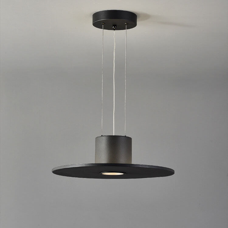 Modern Minimalist Flying Saucer Round Flat Hardware LED Pendant Light