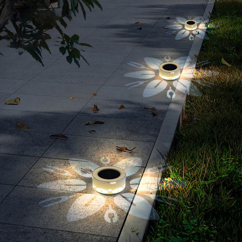 Modern Minimalist Round Waterproof Acrylic Solar LED Outdoor Wall Sconce Lamp