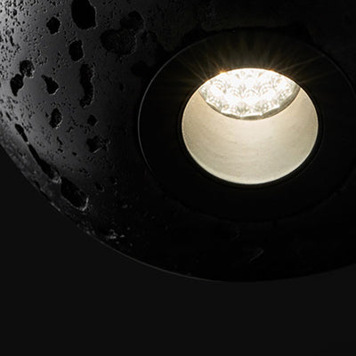 Lampe suspendue LED orbe en pierre à trou noir minimaliste moderne 