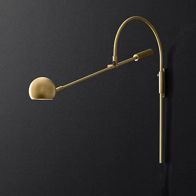 Nordic Minimalist Iron Rotatable Curved Arm 1-Light Wall Sconce Lamp