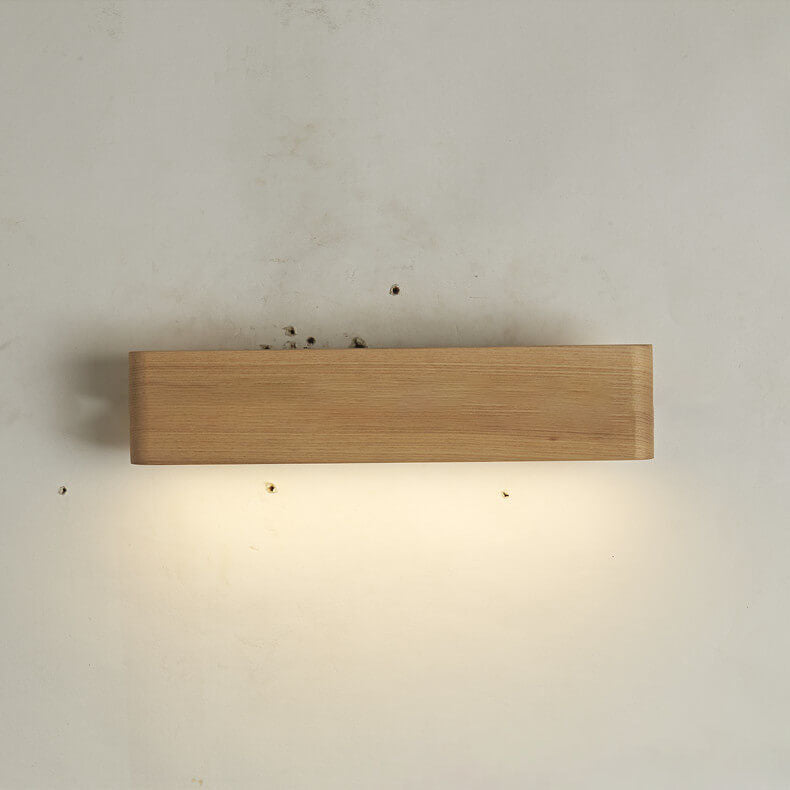 Modern Minimalist Rotatable Long Bar Wood Acrylic LED Wall Sconce Lamp