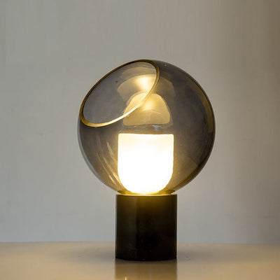 Nordic Minimalist Marble Base Glass Ball 1-Light Table Lamp