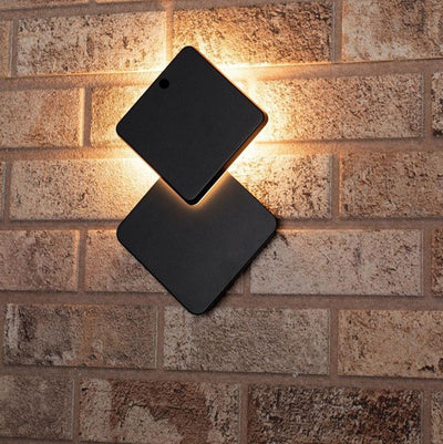 Lampe d'applique murale LED géométrique plate carrée imperméable minimaliste moderne 