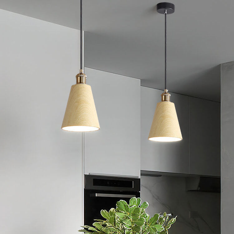 Modern Minimalist Wabi-Sabi Log Round Mouth 1-Light Pendant Light