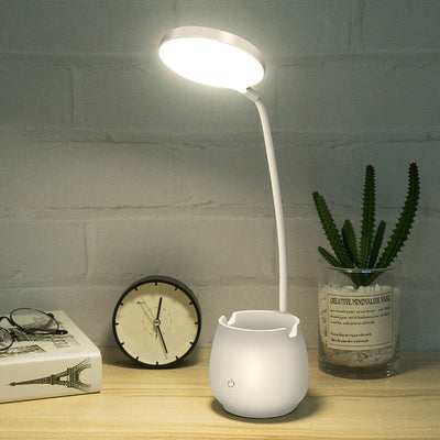 Modern Pure White Multifunctional USB Rechargeable LED Eye Care Table Lamp