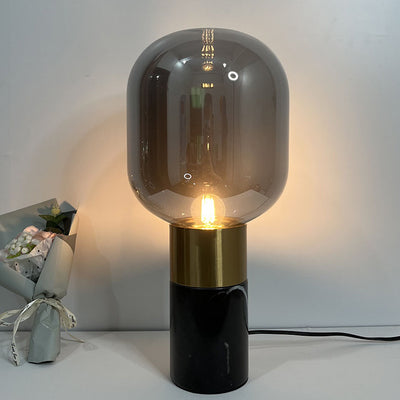 Lampe de table à 1 lumière en verre et matériel de marbre minimaliste européen 