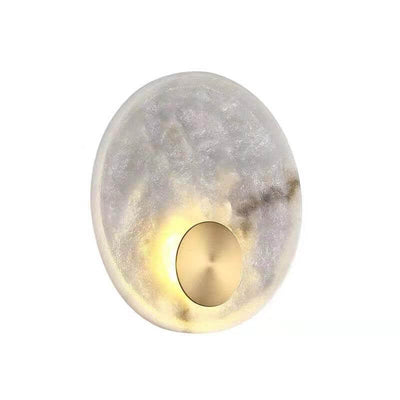 Nordic Resin Round Marble Pattern Design 1-Light Wall Sconce Lamp