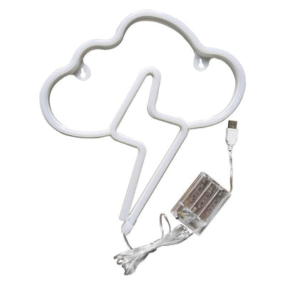 Creative Neon Cloud Lightning Shape LED Battery/USB Decorative Light