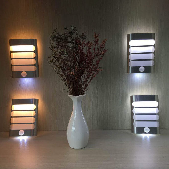 Modern Rectangular Body Sensor Aluminum USB Rechargeable LED Wall Sconce Lamp