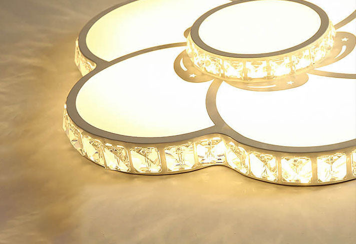 Modern Light Luxury Flowers Crystal LED Flush Mount Ceiling Light