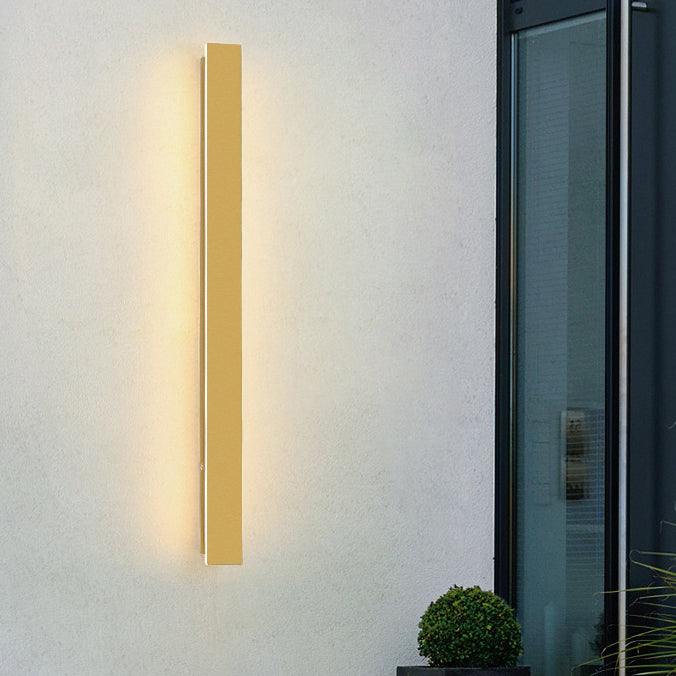 Outdoor Modern Simple Gold Long Strip Acrylic Iron Waterproof LED Wall Sconce Lamp