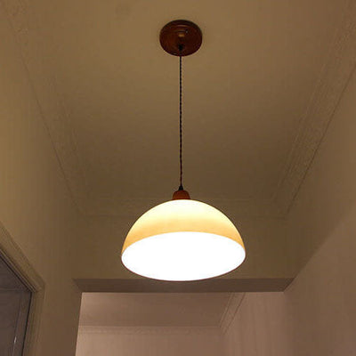 Suspension Luminaire 1 Lumière Dôme Jaune Dégradé Vintage Nordique 