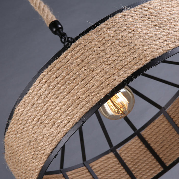 Modern Industrial Iron Twine 1-Light Pendant Light