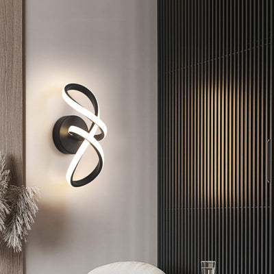 Nordic Simple Twisted Line Shape Aluminum LED Wall Sconce Lamp