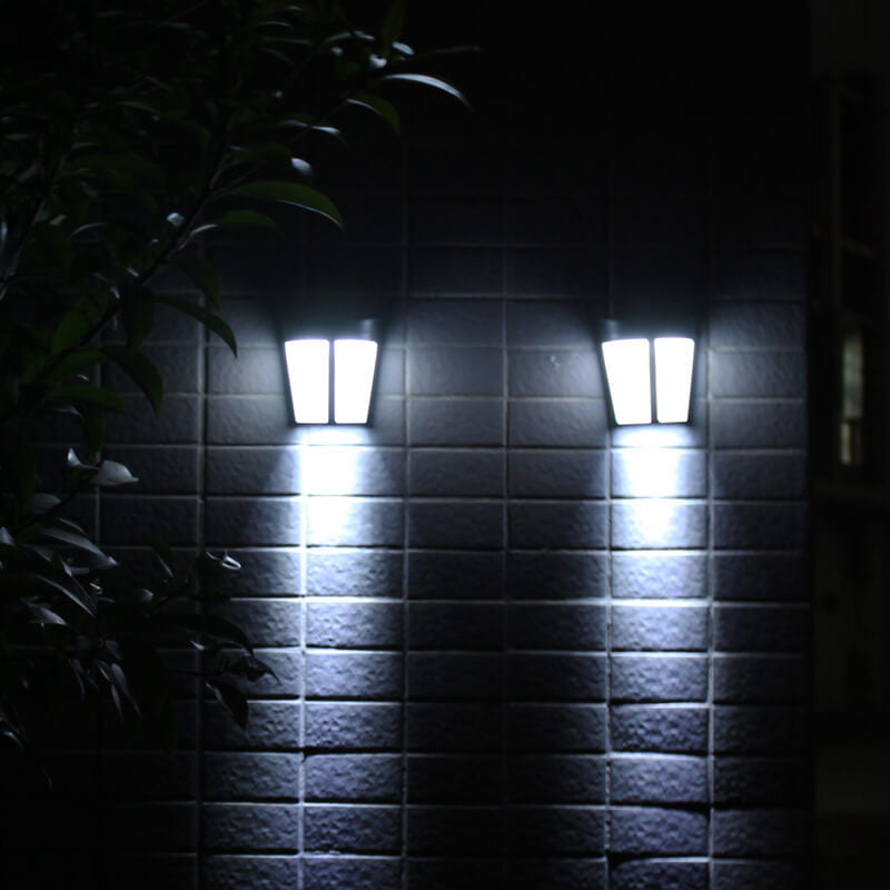 Solar Half Cylinder LED Outdoor Garden Fence Wall Sconce Lamp