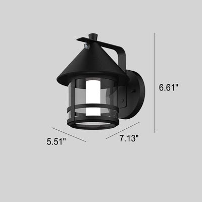 Solar Modern Cone Cage Body Sensor LED Outdoor Wall Sconce Lamp