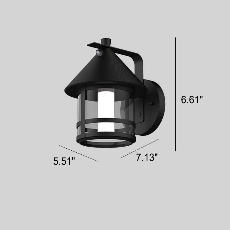 Solar Modern Cone Cage Body Sensor LED Außenwandleuchte 