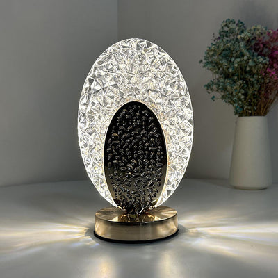 Light Luxury Acrylic Oval LED Rechargeable Touch Table Lamp