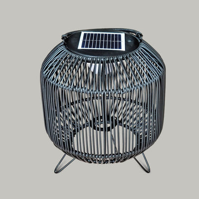 Modern Rattan Weaving Iron Portable Outdoor Waterproof Solar LED Lawn Landscape Light