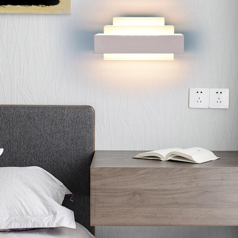Modern Creative Minimalist White Human Sensor Waterproof Indoor Outdoor Aluminum LED Wall Sconce Lamp