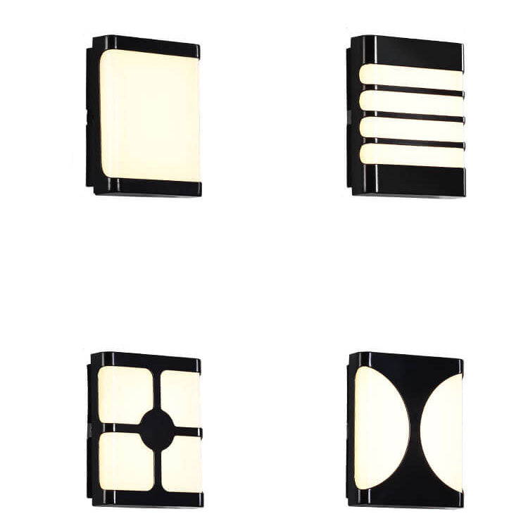 Outdoor Waterproof Square Flat Geometric Patio LED Wall Sconce Lamp