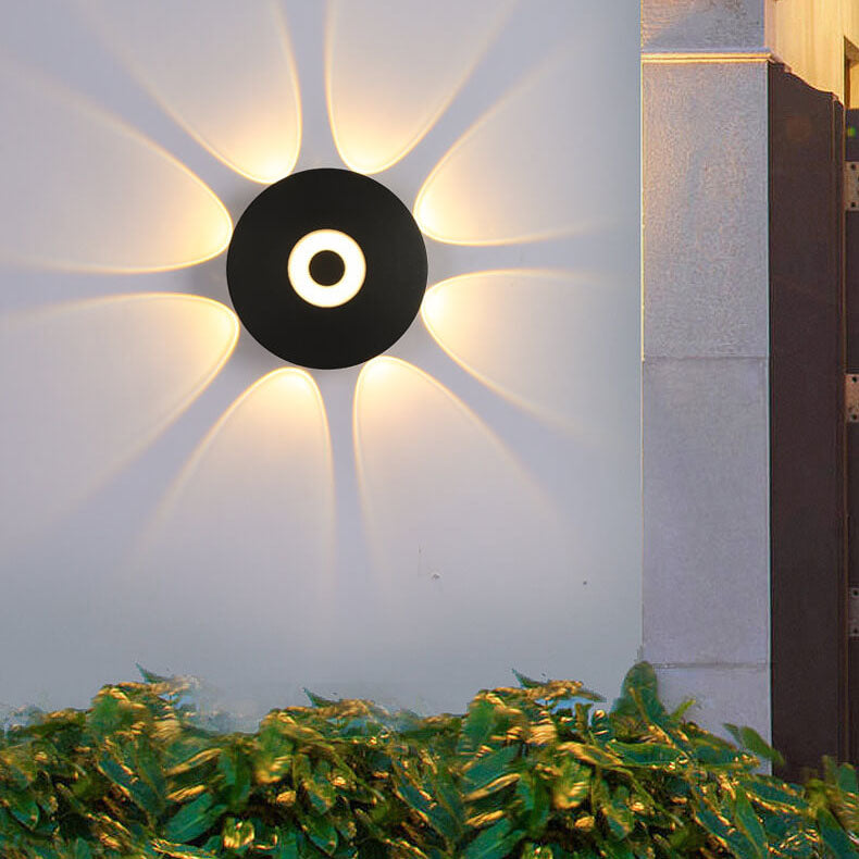 Modern Black Round Aluminum Indoor Outdoor Waterproof LED Wall Sconce Lamp
