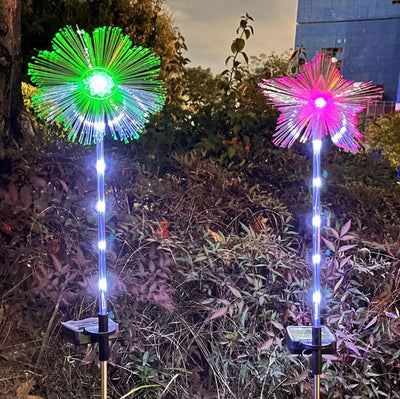 Outdoor Decorative Waterproof Butterfly Star Moon Fiber Optic Solar LED Lawn Flower Landscape Lighting