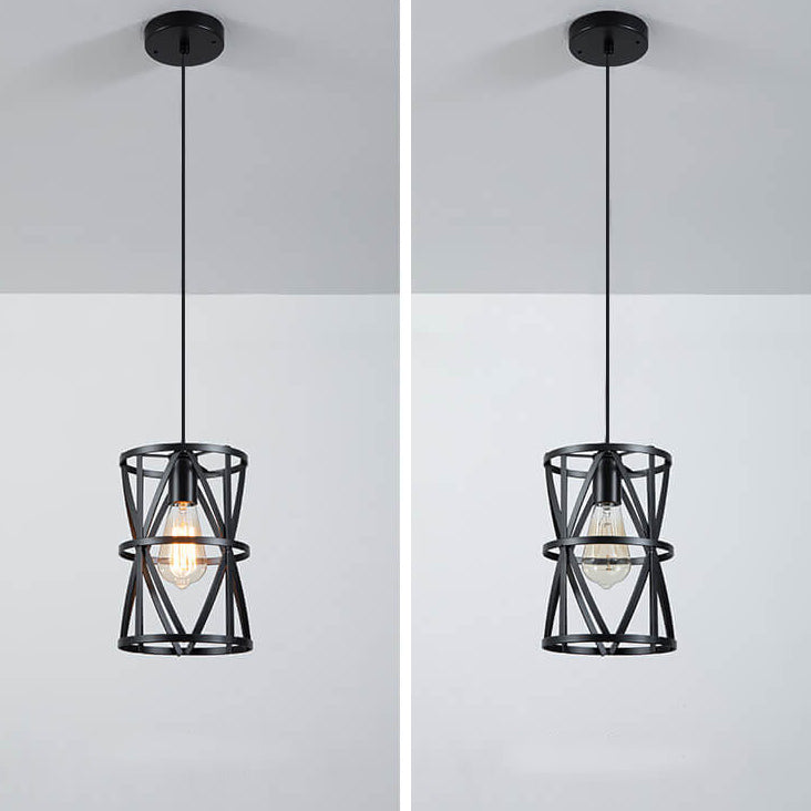 Industrial Vintage Iron Geometric Lantern 1-Light Pendant Light