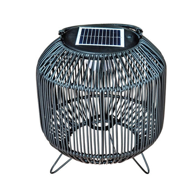 Modern Rattan Weaving Iron Portable Outdoor Waterproof Solar LED Lawn Landscape Light