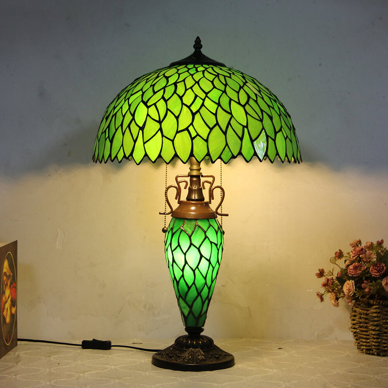 European Vintage Glass Iron 2-Light Table Lamp