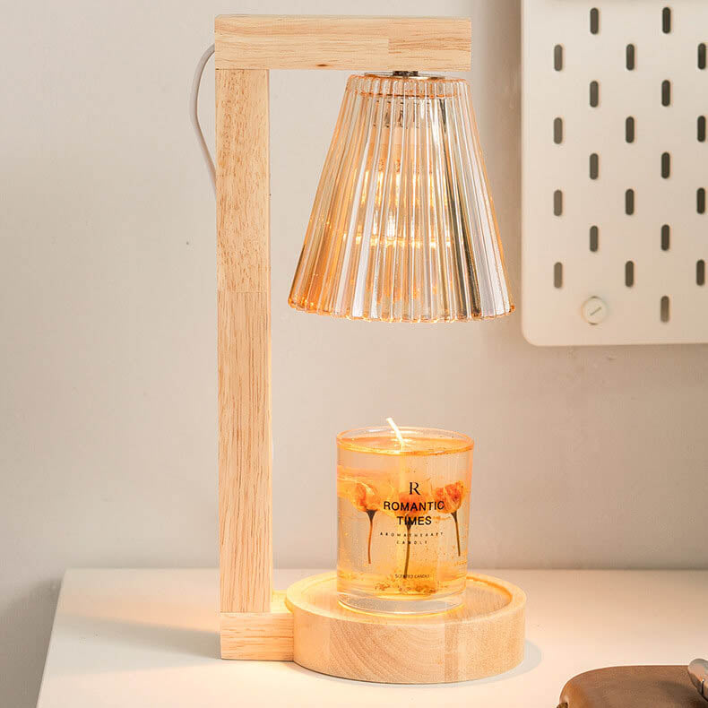 Modern Minimalist Cone Shade Hardware Log 1-Light Melting Wax Table Lamp