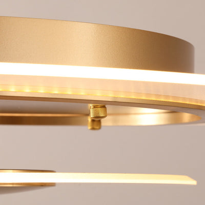 Modern Light Luxury Round Acrylic Gold LED Flush Mount Ceiling Light