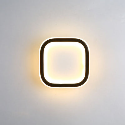 Nordic Minimalist Square Frame Iron PVC LED Wall Sconce Lamp