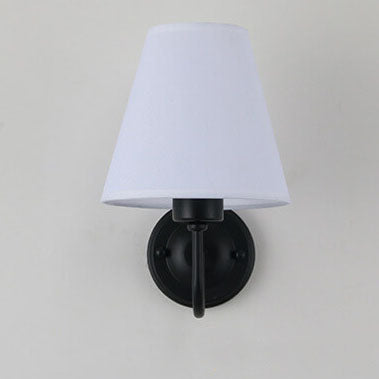 Modern Fabric Bell Shade Bend Arm 1-Light Wall Sconce Lamp