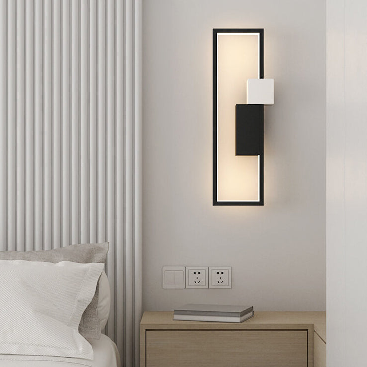 Minimalist Creative Square Frame Iron Silicone LED Wall Sconce Lamp