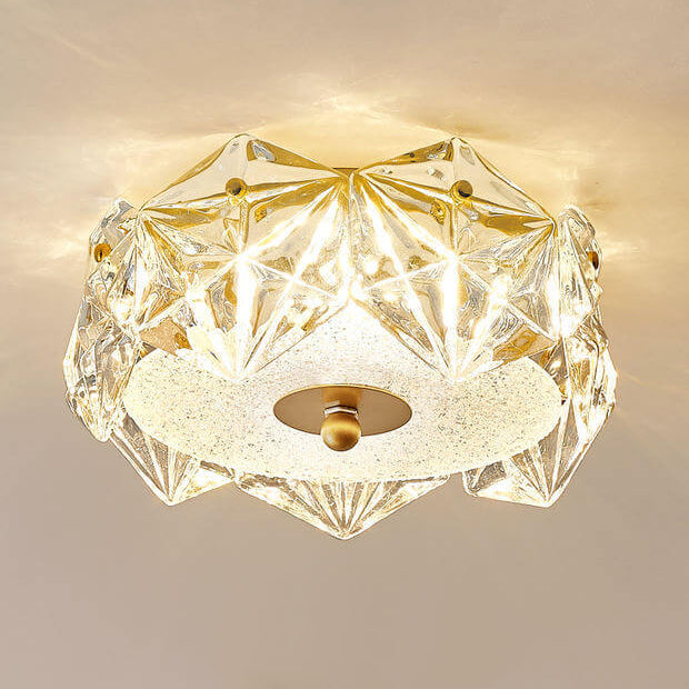 Nordic Modern Round Crystal Edge Design LED Flush Mount Light