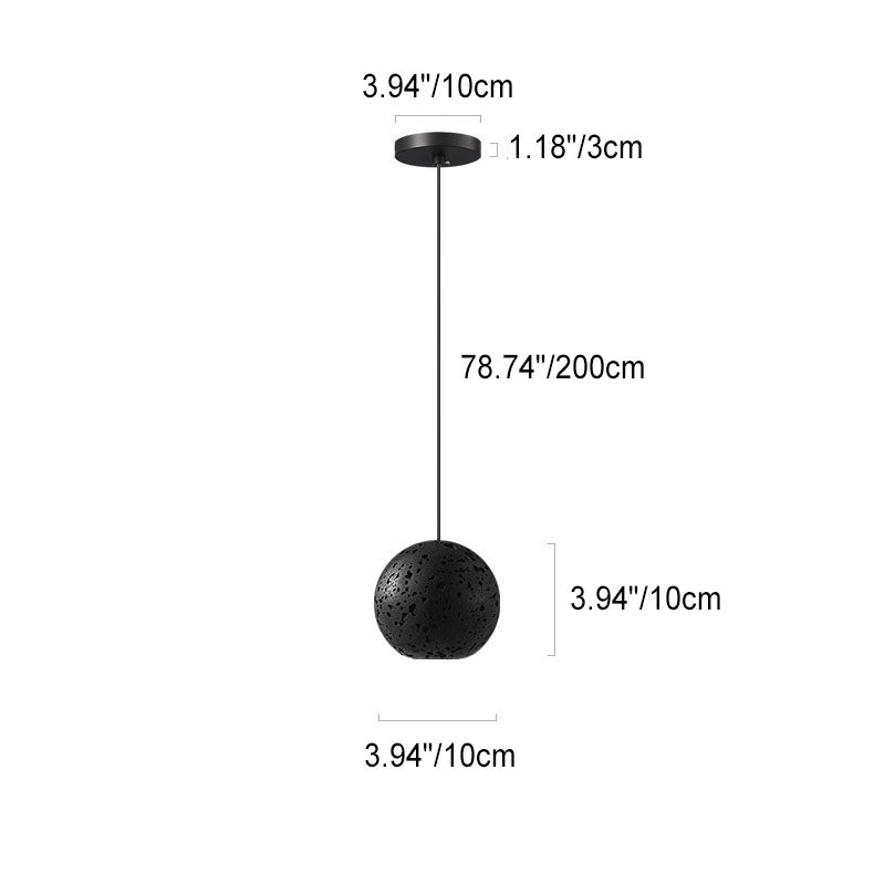 Lampe suspendue LED orbe en pierre à trou noir minimaliste moderne 