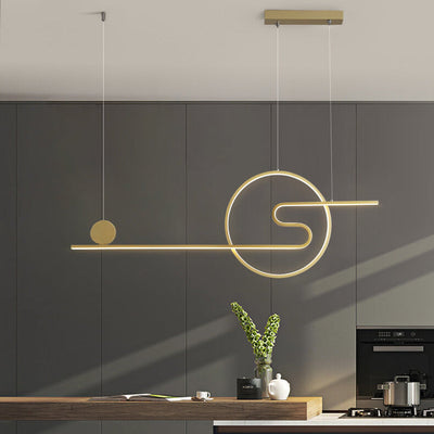 Lustre LED rond aux lignes minimalistes nordiques 