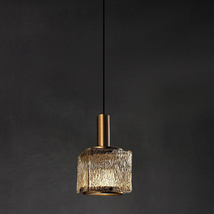 Modern Light Luxury Square Kupferglas 1-Licht-Pendelleuchte 