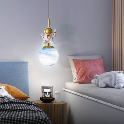 Nordic Minimalist Children's Astronaut 1-Light Pendant Light