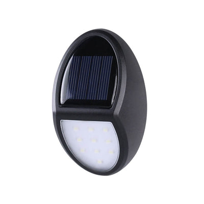 Simple Solar Oval Fence Outdoor Wall Sconce Lamp