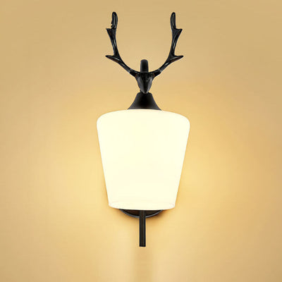 Nordic Creative Antler Glass Cone Shade 1-Licht-Wandleuchte 