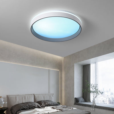 Modern Minimalist Blue Sky Round LED Flush Mount Ceiling Light