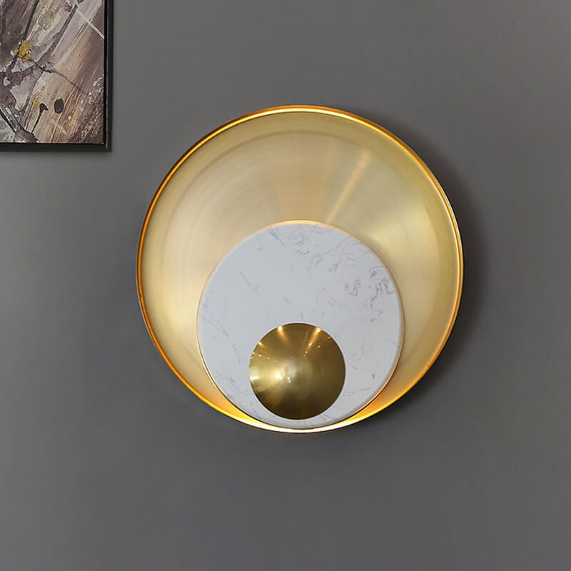 Nordic Luxury Disc Marmor Metall LED Wandleuchte