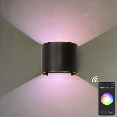 Simple Intelligent Cylindrical APP Dimming Waterproof LED Wall Sconce Lamp