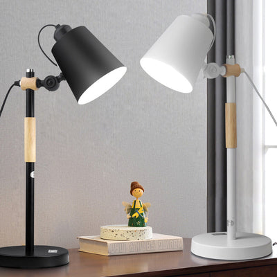 Contemporary Nordic Macaron Iron Bell Shade 1-Light Table Lamp For Home Office