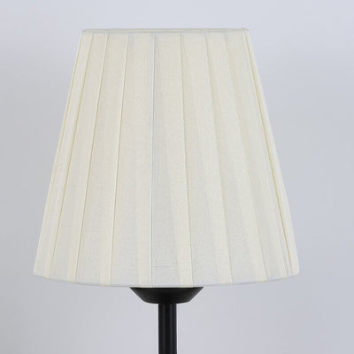 Modern Black White Pleated Metal Fabric 1-Light Table Lamp