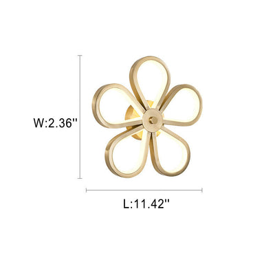 Moderne LED-Wandleuchte aus Messing in Blütenform 