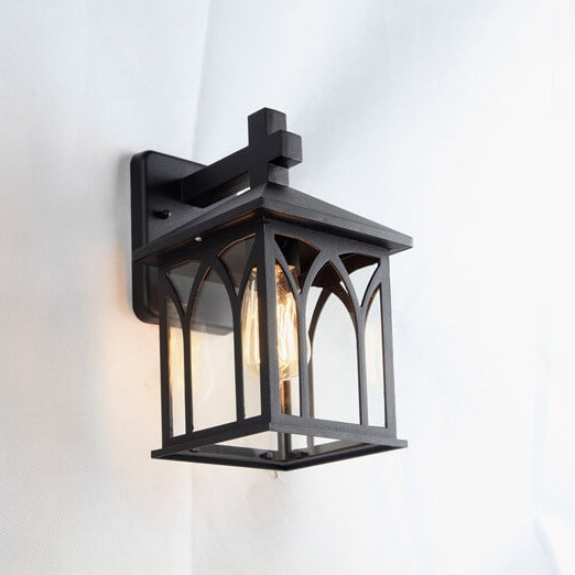 Retro European Outdoor Waterproof Square 1-Light Wall Sconce Lamp